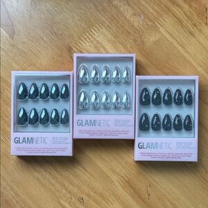 Glamnetic Press-On Nails Set - Black, Silver, Multicolor